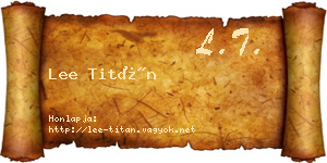 Lee Titán névjegykártya